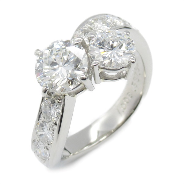 JEWELRY Diamond Ring Pt900 Platinum Clear Used US#5.5