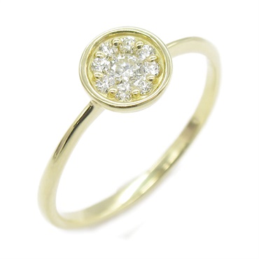 JEWELRY Diamond Ring K18 YG Yellow Gold Clear Used US size #4.75