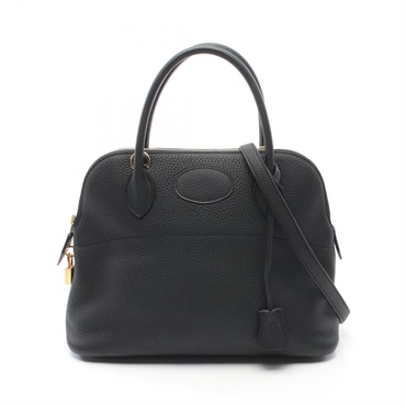 HERMES Bolide31 Shoulder Hand bag Taurillon Clemence GHW Black Used Women
