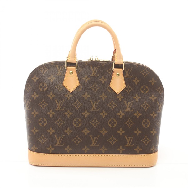 LOUIS VUITTON Alma Hand zippered Bag M51130 Monogram Canvas Brown Used Women LV