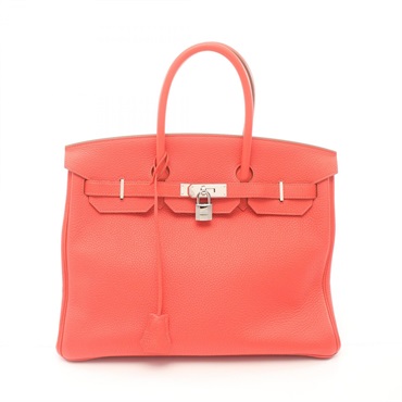 HERMES Birkin 35 Hand bag R 028496CK Taurillon Clemence Bougainvillier Used SHW