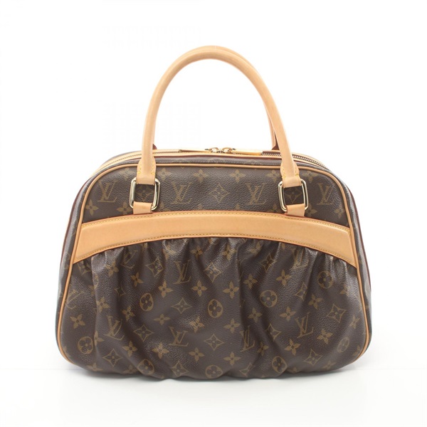 LOUIS VUITTON Mizi Monogram Hand bag M40058 canvas leather Brown Used Women LV