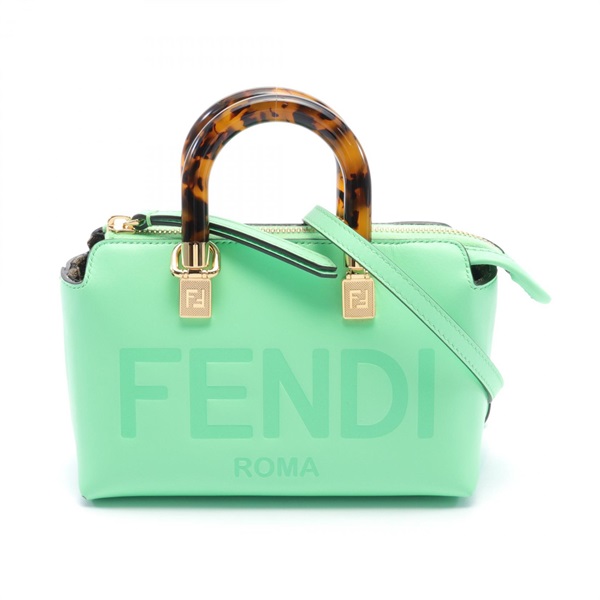 FENDI By The Way Mini 2way shoulder Handbag 8BS067 leather Green Used Women