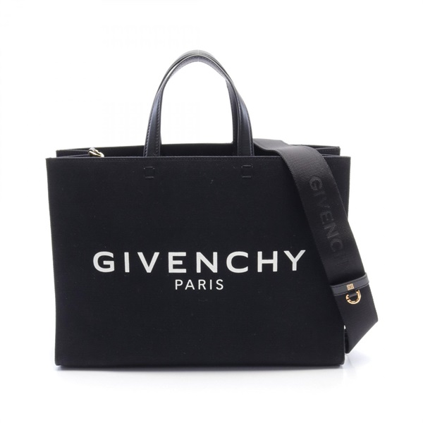 GIVENCHY G-TOTE 2way Shoulder Bag BB50N2B1F1 canvas leather Black Used Women