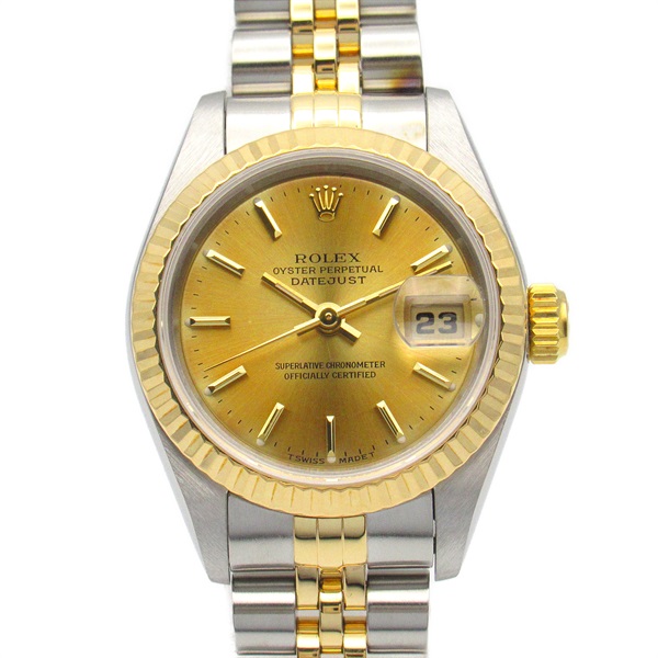 ROLEX Datejust T Wrist Watch 69173 Automatic K18 Yellow Gold SS Used Women