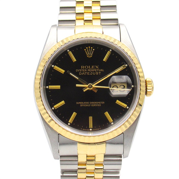 ROLEX Datejust X Wrist Watch 16233 Automatic K18 YG Yellow Gold SS Used mens