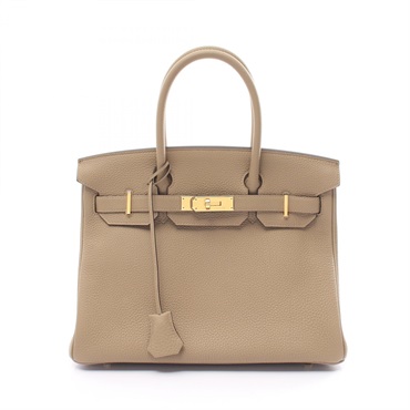 HERMES Birkin 30 Hand bag B Togo leather Beige Marfa GHW Used