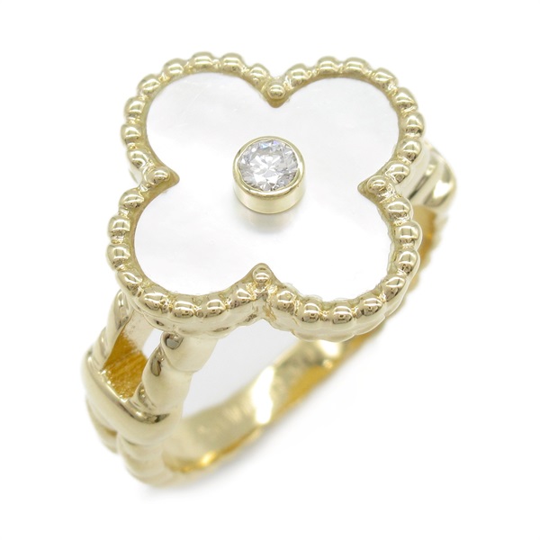 Van Cleef & Arpels Sweet Alhambra Ring 1PD Ring 18KYG Used US size 5.25 #50