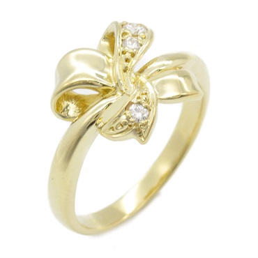 MIKIMOTO Diamond Ring 18KYG Yellow Gold Used women US size 6