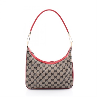 GUCCI GG canvas Shoulder Bag 001 3812 leather Beige Black Red Used Women