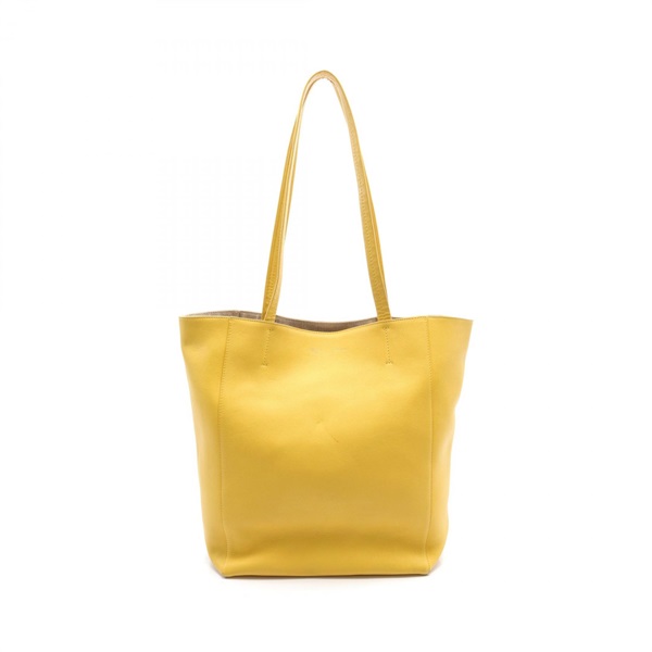 CELINE Cabas phantom Tote Bag 169933 leather Yellow Used Women