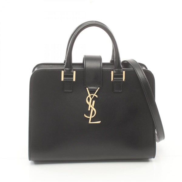 SAINT LAURENT YSL Line Baby Cabas 2way Handbag 568853 leather Black Used Women