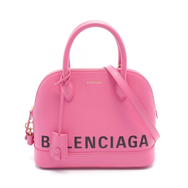 BALENCIAGA Ville Top Handle S Hand bag 518873 leather Pink Black Used Women