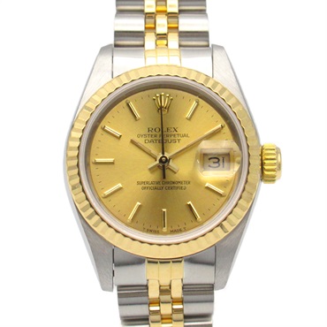 ROLEX Datejust E Wrist Watch 69173 Automatic K18 YG Yellow Gold SS Used Women