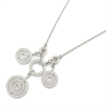 JEWELRY Diamond Necklace Pendant K18 WG White Gold Clear Used