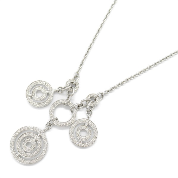 JEWELRY Diamond Necklace Pendant K18 WG White Gold Clear Used