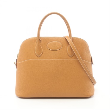 HERMES Bolide 35 Hand shoulder bag H liegee leather natural GHW Used