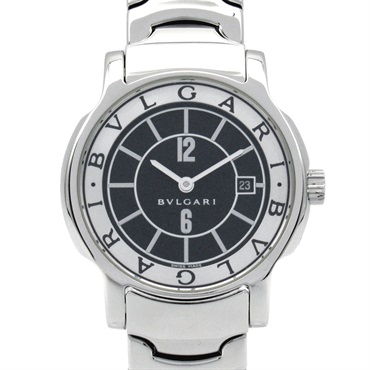 BVLGARI Solo tempo Wrist Watch ST29S Quartz Stainless Steel Used Women Black