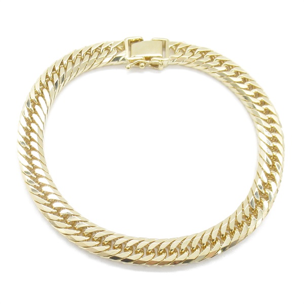 JEWELRY 8 sided triple Curb chain Bracelet Yellow Gold Used unisex