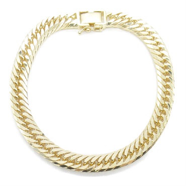 JEWELRY 8 sided triple Curb chain Bracelet Yellow Gold Used unisex