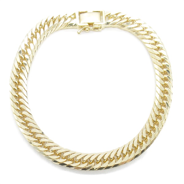 JEWELRY 8 sided triple Curb chain Bracelet Yellow Gold Used unisex
