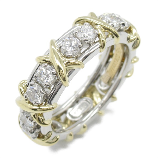 TIFFANY＆CO Jean Schlumberger 16 Stones Ring K18 YG PT950 platinum diamond US#5