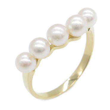 TASAKI Baby pearl Ring 18KYG Yellow Gold White Used women Us size 6