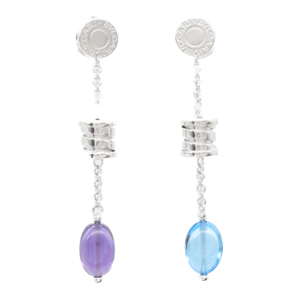 BVLGARI B-zero1 Element Pierced earrings K18WG Blue Topaz Amethyst Used