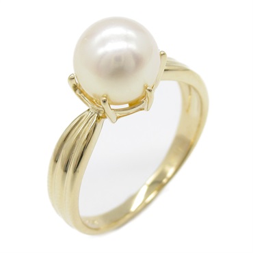 TASAKI Pearl Ring 18KYG Yellow Gold White Used women US size 5.75