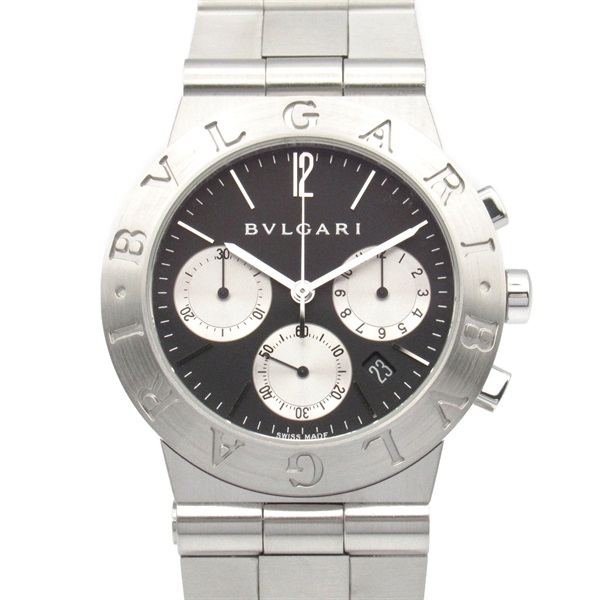 BVLGARI Diagono Sports Chronograph Wrist Watch CH35SSD Quartz SS Used mens