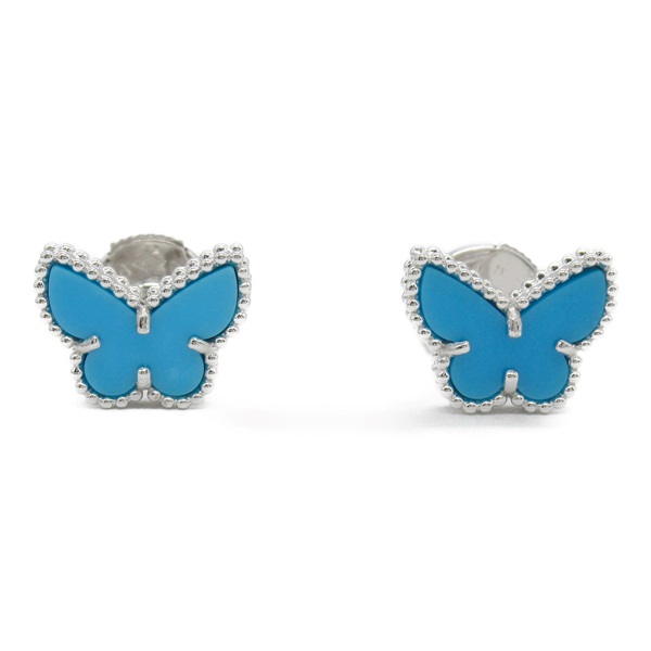 Van Cleef & Arpels Sweet Alhambra Papillon Pierced earrings K18WG Turquoise Blue