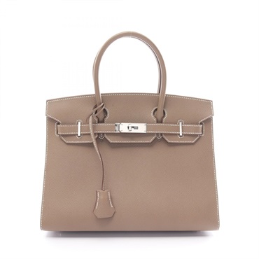 HERMES Birkin 30 Sellier Etoupe Grey Hand bag Epsom Leather SHW Beige Used Women