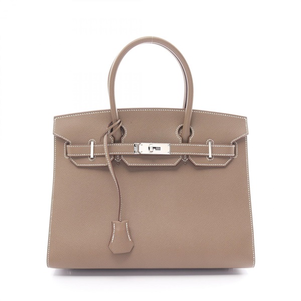 HERMES Birkin 30 Sellier Etoupe Grey Hand bag Epsom Leather SHW Beige Used Women