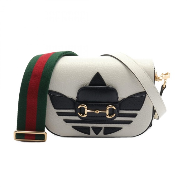 GUCCI adidas Horsebit 1955 2way Shoulder Bag 658574 leather White Used Women