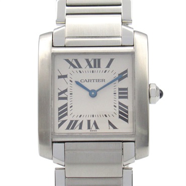 CARTIER Tank francaise MM Wrist Watch W51003Q3 Quartz Stainless Steel Used Boys