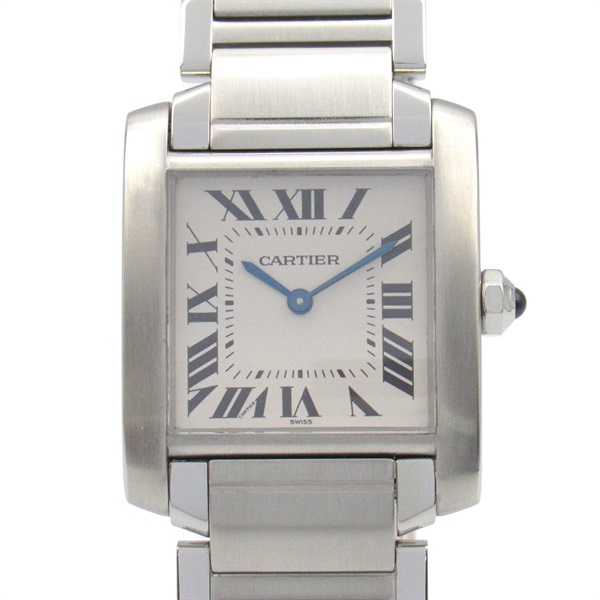 CARTIER Tank francaise MM Wrist Watch W51003Q3 Quartz Stainless Steel Used Boys