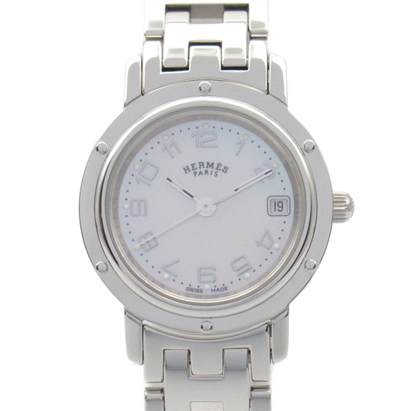 HERMES Clipper Nacre Wrist watch CL4.210 Quartz Stainless Steel Used Women