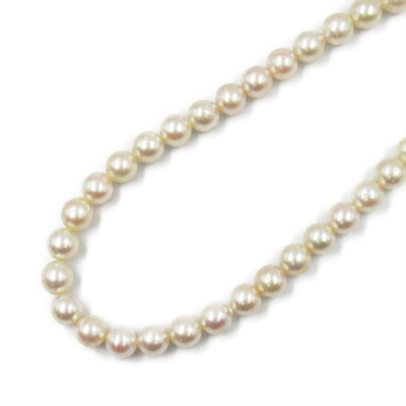 JEWELRY Pearl Necklace Silver 925 White Used #41