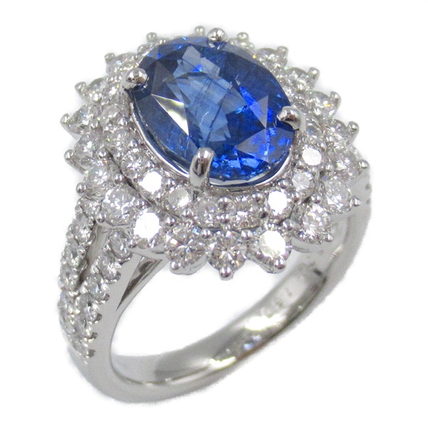 JEWELRY Sapphire Diamond Ring Pt950 Platinum Blue Used US size US size 6 women