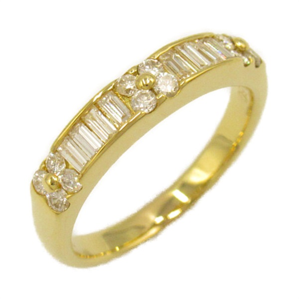 JEWELRY Diamond Ring K18 YG Yellow Gold Clear Used US size #7.5