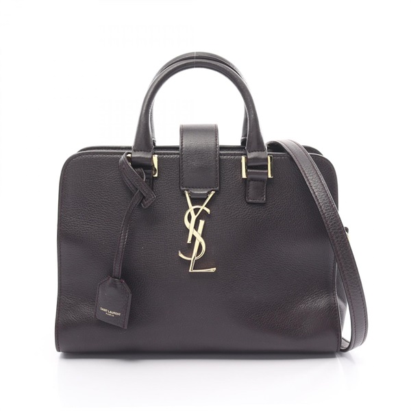 SAINT LAURENT PARIS YSL Line Baby Monogram Cabas Hand bag 568853 leather Brown