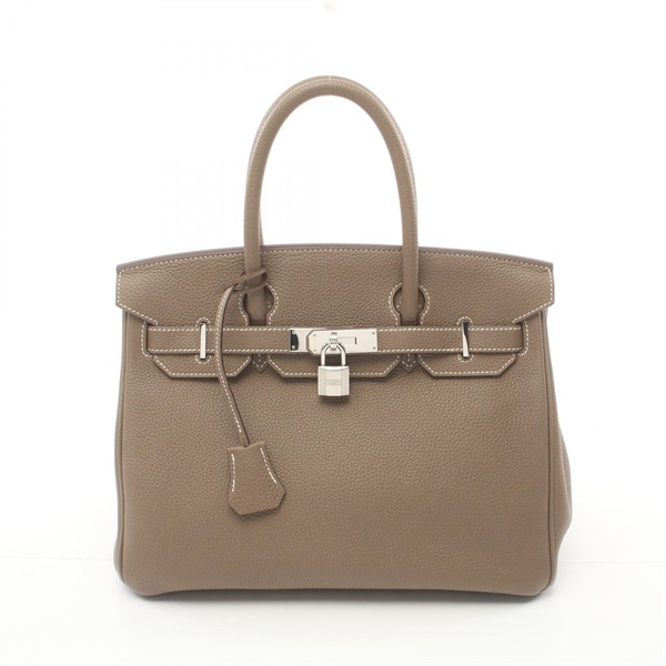 HERMES Birkin 30 Handbag Togo leather Brown Etoupe Grey Used Women X SHW