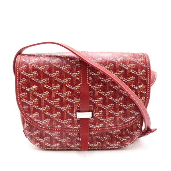 GOYARD Belvedere PM Crossbody Shoulder Bag PVC coated canvas Red Used Women