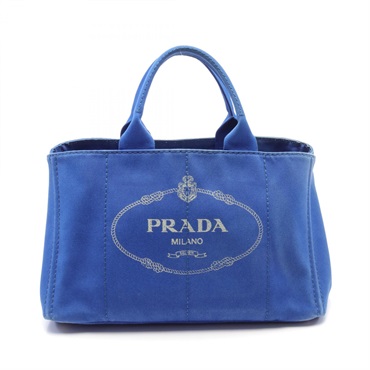 PRADA CANAPA Tote hand Bag BN1872 canvas Blue Used