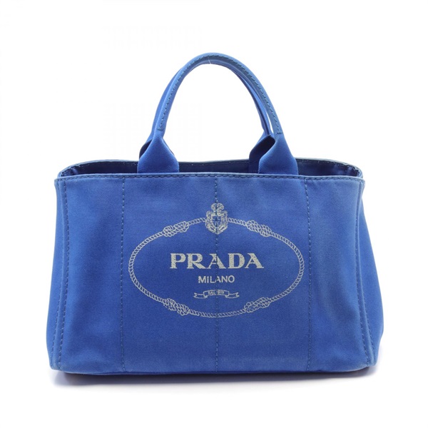 PRADA CANAPA Tote hand Bag BN1872 canvas Blue Used