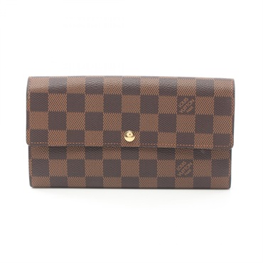 LOUIS VUITTON Portefeuille Sarah long wallet N61734 Damier Ebene Used Women LV