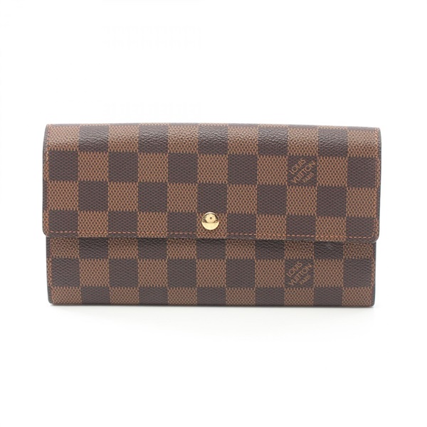 LOUIS VUITTON Portefeuille Sarah long wallet N61734 Damier Ebene Used Women LV