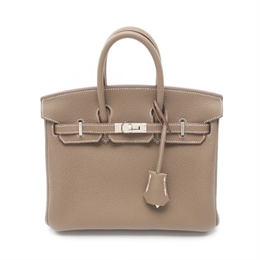 HERMES Birkin 25 Hand bag W 041344CK Togo leather Etoupe Grey SHW