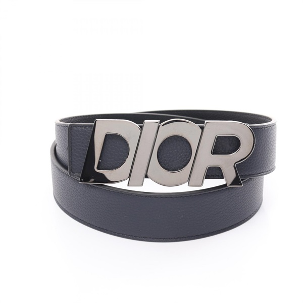 Christian Dior logo belt ceinture reversible 4335RUTAMH16Q90 leather Navy Black