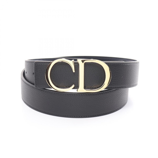 Christian Dior CD logo belt reversible 4353ORTAMH16Q95 leather Black Navy